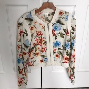 Light Floral Bomber